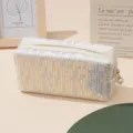 Pailletten Kosmetiktasche große Kapazität Make-up Tasche süße tragbare Kulturbeutel Damen. - Gebrochenes Weiß