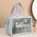 Draagbare reistoilettas met natte en drooge scheiding, waterdichte make-up opbergtas voor dames. - Droge/Natte Scheiding Dubbele Laag (Verdikt Verbeterd) / L / Blauw