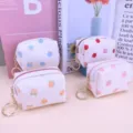 Cute waffle strawberry coin purse, colorful fruit zipper lipstick storage bag key chain - 9X4X6cm / Uniform Mixed Color