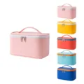 Bolsa cosmetica portatil de piel PU con gran capacidad organizador de maquillaje colores - Rosa Sakura