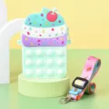 Süße Silikon Eiscreme Pop It Münztasche Umhängetasche für Kinder, weiches Fidget Toy. - 8x13,3x4 cm / Grün