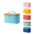 Bolsa cosmetica portatil de cuero PU gran capacidad organizador maquillaje multi color - Verde menta
