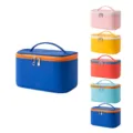 Bolso cosmético de PU estilo coreano portátil gran capacidad organizador multicolor - Azul Mar Profundo