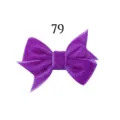 Lila Samt Haarschleife für Mädchen, süßes einfarbiges Haaraccessoire für Kinder und Babys. - Violetter Stil (79)