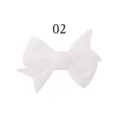 Kinderen witte geflokte strik haarspeld, effen kleur schattige haaraccessoire. - Witte Stijl (02)