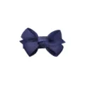 Elegant navy blue grosgrain ribbon bow hair clip for children hair styling and party wear - Dark Blue