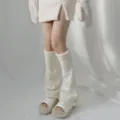 Witte gebreide beenwarmers, Japanse stijl Lolita JK uitlopende schattige sokken voor vrouwen winter. - Eén maat / Wit