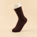 Calcetines media caña liso para hombre otoño invierno engrosados cálidos casual moda - Talla única / Café