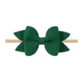 Primer plano de diadema con lazo de purpurina verde oscuro y nailon para bebés. - Lazo de 8.5cm / Verde oscuro