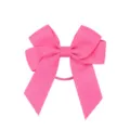 Primo piano di un elastico per capelli con doppio fiocco in gros-grain rosa brillante - Rosa Antico (156)