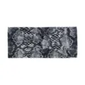 Bandeau de yoga sport large imprimé serpent avec un nœud torsadé central élégant - Imprimé Serpent Gris Noir