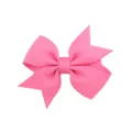 Adorable small pink grosgrain ribbon bow hair clip for baby girls and children accessories - Pink (13)