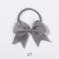 Cute grey grosgrain ribbon swallowtail bow hair tie for kids elastic band SKU 17 - 燕尾蝴蝶结发圈(017) / Gray