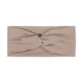Bandeau élastique large torsadé en rose poudré pour le yoga et la course à pied - Khaki Clair