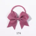 Cute rose pink grosgrain ribbon bow hair tie for toddler girls variant 174 accessory - 燕尾蝴蝶结发圈(174) / Rose Pink