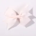 Cute small light pink grosgrain ribbon bow hair clip for baby girls and toddlers headwear - Pale Pink (105)