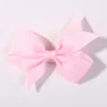 Adorable light pink grosgrain ribbon bow hair clip for babies and young children - Pink (11)