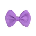 Detailed macro view showing the ribbed texture of a purple grosgrain bow hair clip - Purple
