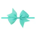 Détail d'un nœud en ruban gros-grain vert menthe sur un bandeau pour bébé élastique - Vert Menthe (34)