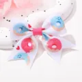 Pinza de pelo con lazo blanco de grosgrain para niños con estampados de donuts y corazones - Estampado de Donut Blanco (Estilo 1)