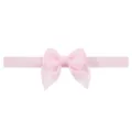 Pink bow headband for baby girls, soft elastic fabric hair accessory for cute infant styling. - Pink (103)