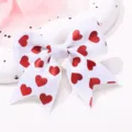 Lazo para el pelo infantil blanco con corazones rojos accesorio moda para niña bebé - Base Blanca Corazones Rojos (Estilo 4)