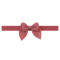 Red bow headband for baby girls, soft elastic fabric hair accessory for toddlers and cute infants. - Dark Red (141)