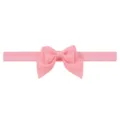 Pink baby bow headband, cute children's fabric hair accessory with soft elastic band. - Macaron Pink (150)