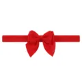 Red bow baby headband, soft elastic fabric hair accessory for cute infant girls and toddlers. - Red (235)