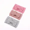 Conjunto de diadema con lazo para bebé, bandas de pelo anchas de nailon elástico liso para niños. - Estilo 3B