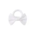 White mini bow hair tie for kids, cute grosgrain ribbon hair rope, elastic baby rubber band. - White Style (5161)