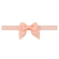 Macaron pink kids hair bow headband, cute soft fabric baby hair accessories for girls. - Macaron Pink (8)