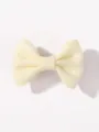 Pinza de pelo con lazo de color solido para ninos, lindo accesorio amarillo suave - Amarillo claro