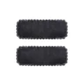 Pair of black solid color children's hair clips with sweet scalloped edge design - Regular Fabric Style (4) / 2 Pieces/Pack / Black