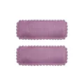 Set of two pink rectangular scalloped edge padded fabric hair clips for sweet girls - Regular Fabric Style (5)