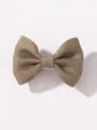 Pinza de pelo con lazo de cinta de color sólido para niñas bonito accesorio de peinado - Caqui