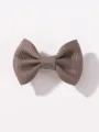 Pinza de pelo con lazo marrón, accesorio bonito de color sólido para niños y uso diario. - Marrón