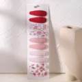 Set of 10 floral and striped fabric waterdrop BB hair clips for girls in pink and red - Style FJ3582-10K / 10 Pieces/Pack