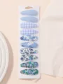 Set of 10 floral fabric snap hair clips with various plaid and drop shape designs. - Style FJ3582-10M / 10 Pieces/Pack