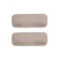 Set of two rectangular linen fabric hair clips with scalloped edges for girls - Regular Fabric Style (22)