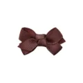Handmade coffee brown ribbed ribbon bow hair clip for toddlers and girls hair accessory - Dark Brown