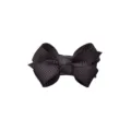 Elegant solid black grosgrain ribbon bow hair clip for kids and babies, accessory - Black