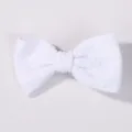 Weißer Haarclip mit Waffelstruktur-Schleife für Mädchen, eleganter Baby-Haarschmuck - Weiß