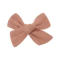 Schöne Kinder Schleife Haarspange einfarbig Stoff Entenschnabel Clip süsses Baby Haarschmuck. - Altrosa (47)