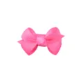 Vibrant neon pink grosgrain ribbon bow hair clip accessory for baby girls and kids hair - Hot Pink