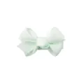 Mint green solid color grosgrain ribbon bow hair clip accessory for children and babies - Mint Green