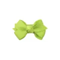 Small lime green grosgrain ribbon bow hair clip for toddlers and baby girls hair accessory - Bright Green