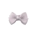 Elegant light gray grosgrain ribbon bow hair clip for girls and baby hair accessory - Pale Gray