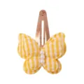 Yellow plaid bow hair clip, cute pearl side clip for girls and kids sweet hair accessories. - Yellow Grid