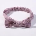 Bandeau pour enfants en coton doux avec imprimé floral et un joli nœud papillon élégant - 3 Pièces/Paquet / Floral Violet Clair (006)